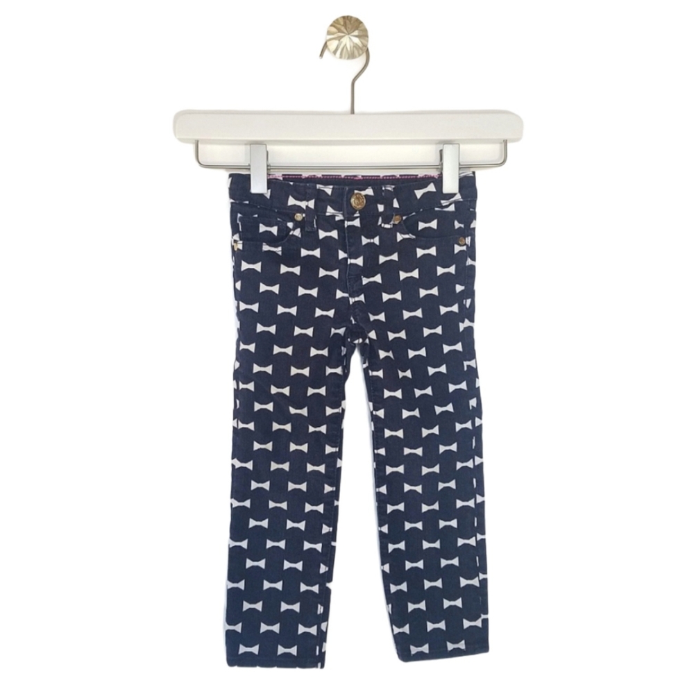 KATE SPADE | Girl's Jeans Navy Blue with bows print size 3